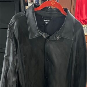 Nova men Faux leather shirt